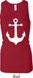 Ladies Tanktop White Anchor Longer Length Racerback Tank