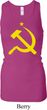 Ladies Tanktop Yellow Hammer And Sickle Longer Length Racerback Tank