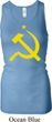 Ladies Tanktop Yellow Hammer And Sickle Longer Length Racerback Tank