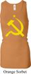 Ladies Tanktop Yellow Hammer And Sickle Longer Length Racerback Tank