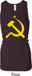 Ladies Tanktop Yellow Hammer And Sickle Longer Length Racerback Tank