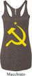 Ladies Tanktop Yellow Hammer And Sickle Tri Blend Racerback Tank Top
