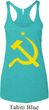 Ladies Tanktop Yellow Hammer And Sickle Tri Blend Racerback Tank Top