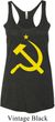 Ladies Tanktop Yellow Hammer And Sickle Tri Blend Racerback Tank Top