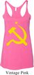 Ladies Tanktop Yellow Hammer And Sickle Tri Blend Racerback Tank Top
