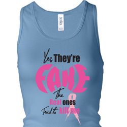 Ladies Tanktop Yes, They're Fake Longer Length Racerback Tank Top