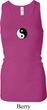 Ladies Tanktop Yin Yang Patch Small Print Longer Length Racerback Tank