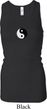 Ladies Tanktop Yin Yang Patch Small Print Longer Length Racerback Tank