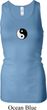 Ladies Tanktop Yin Yang Patch Small Print Longer Length Racerback Tank