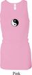 Ladies Tanktop Yin Yang Patch Small Print Longer Length Racerback Tank