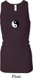 Ladies Tanktop Yin Yang Patch Small Print Longer Length Racerback Tank