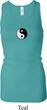 Ladies Tanktop Yin Yang Patch Small Print Longer Length Racerback Tank