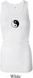 Ladies Tanktop Yin Yang Patch Small Print Longer Length Racerback Tank