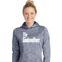 Ladies The Godmother White Print Dry Wicking Hoodie