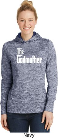 Ladies The Godmother White Print Dry Wicking Hoodie