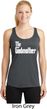 Ladies The Godmother White Print Dry Wicking Racerback