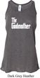Ladies The Godmother White Print Flowy Racerback