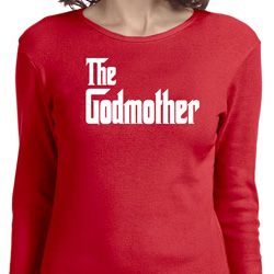 Ladies The Godmother White Print Long Sleeve