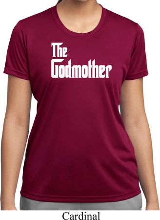 Ladies The Godmother White Print Moisture Wicking T-shirt