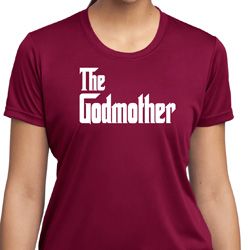 Ladies The Godmother White Print Moisture Wicking T-shirt