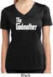 Ladies The Godmother White Print Moisture Wicking V-neck