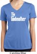 Ladies The Godmother White Print Moisture Wicking V-neck