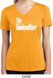 Ladies The Godmother White Print Moisture Wicking V-neck