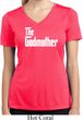 Ladies The Godmother White Print Moisture Wicking V-neck