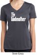 Ladies The Godmother White Print Moisture Wicking V-neck