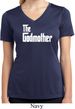 Ladies The Godmother White Print Moisture Wicking V-neck