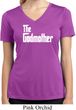 Ladies The Godmother White Print Moisture Wicking V-neck