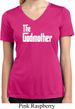 Ladies The Godmother White Print Moisture Wicking V-neck