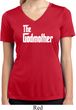 Ladies The Godmother White Print Moisture Wicking V-neck