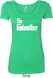 Ladies The Godmother White Print Scoop Neck