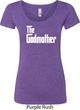 Ladies The Godmother White Print Scoop Neck