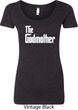 Ladies The Godmother White Print Scoop Neck