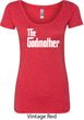 Ladies The Godmother White Print Scoop Neck