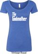 Ladies The Godmother White Print Scoop Neck