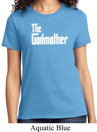 Ladies The Godmother White Print T-shirt