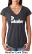 Ladies The Godmother White Print Tri Blend V-neck