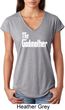Ladies The Godmother White Print Tri Blend V-neck