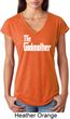 Ladies The Godmother White Print Tri Blend V-neck