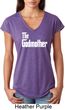 Ladies The Godmother White Print Tri Blend V-neck