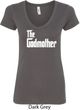 Ladies The Godmother White Print V-Neck Shirt