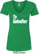 Ladies The Godmother White Print V-Neck Shirt