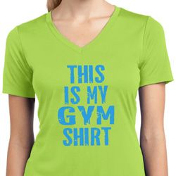 Ladies This Is My Gym Shirt Moisture Wicking V-neck Shirt
