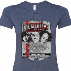 Ladies Three Stooges Shirt Nyukleheads Garage Longer Length T-Shirt Ladies Three Stooges Shirt Nyukleheads Garage Longer Length T-Shirt
