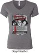 Ladies Three Stooges Shirt Nyukleheads Garage V-neck Tee T-Shirt