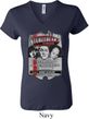 Ladies Three Stooges Shirt Nyukleheads Garage V-neck Tee T-Shirt