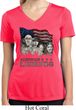 Ladies Three Stooges Shirt Rushmorons Moisture Wicking V-neck Tee